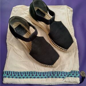 Tory Burch Black Espadrille Flats